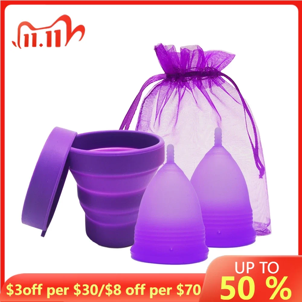 4pcsMedicalGradeSiliconeMenstrualCupWomenMestrualPeriodCupsCoppettaMestrualeCoupe