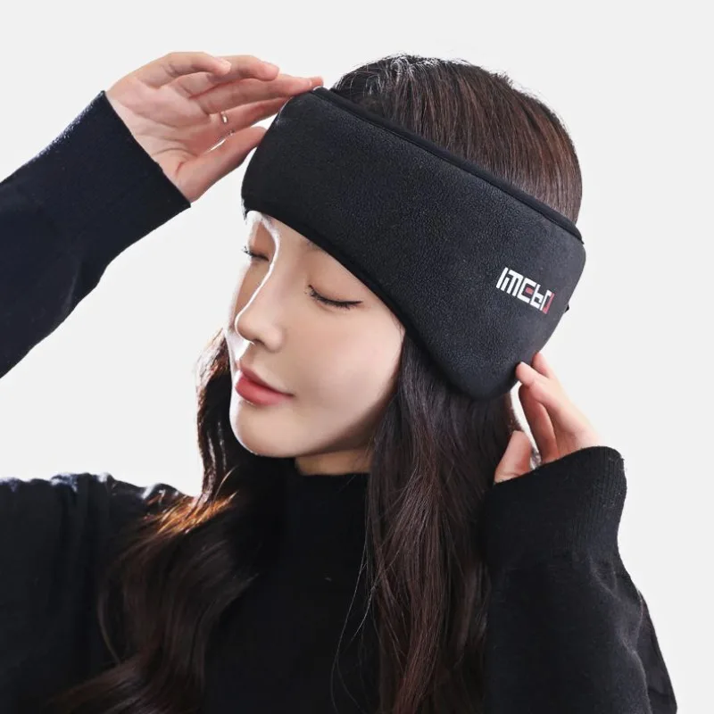 1 Set Earmuff Sleep Mask Plush Sleeping Mask Eyemuff Eye Cover For Women Warm Relax Plush Blindfold Cotton Eyes Bandage