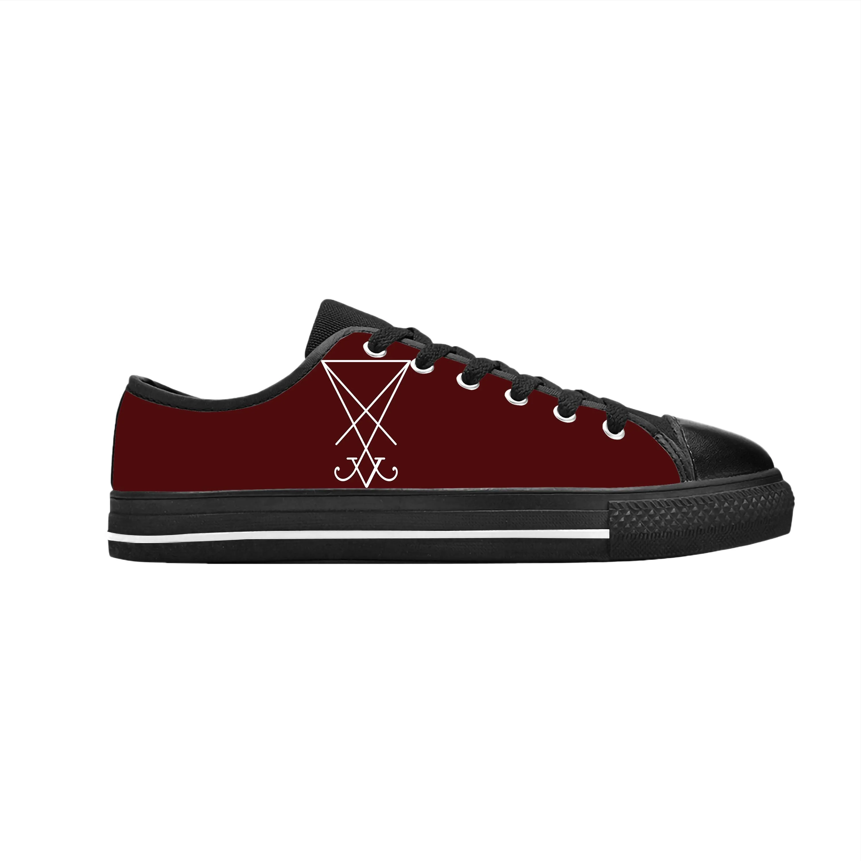 

Sigil Lucifer Seal Of Satan Satanic Devil Gothic Casual Cloth Shoes Low Top Comfortable Breathable 3D Print Men Women Sneakers