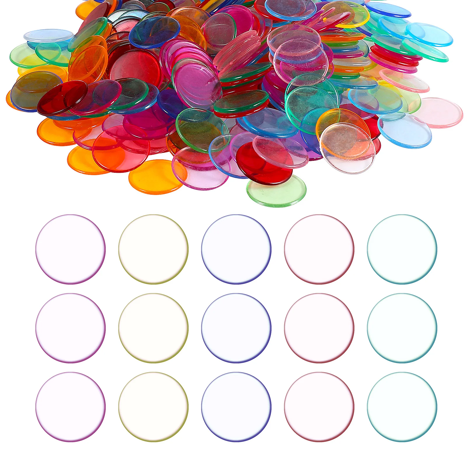 

400 Pcs Counters For Bingo Chips Counting Coins Bingo and Cards Markers Plastic Clear for Kids Supplies Child
