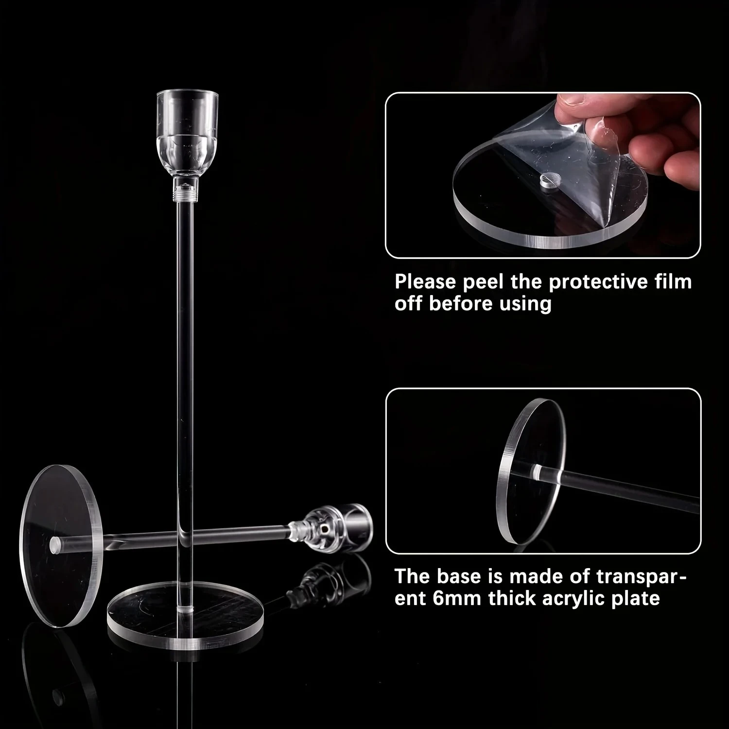 3pcs Clear Acrylic Candlestick Holder For Wedding Party Events Table Decoration Party Decor Supplies Holiday Decor candle holders
