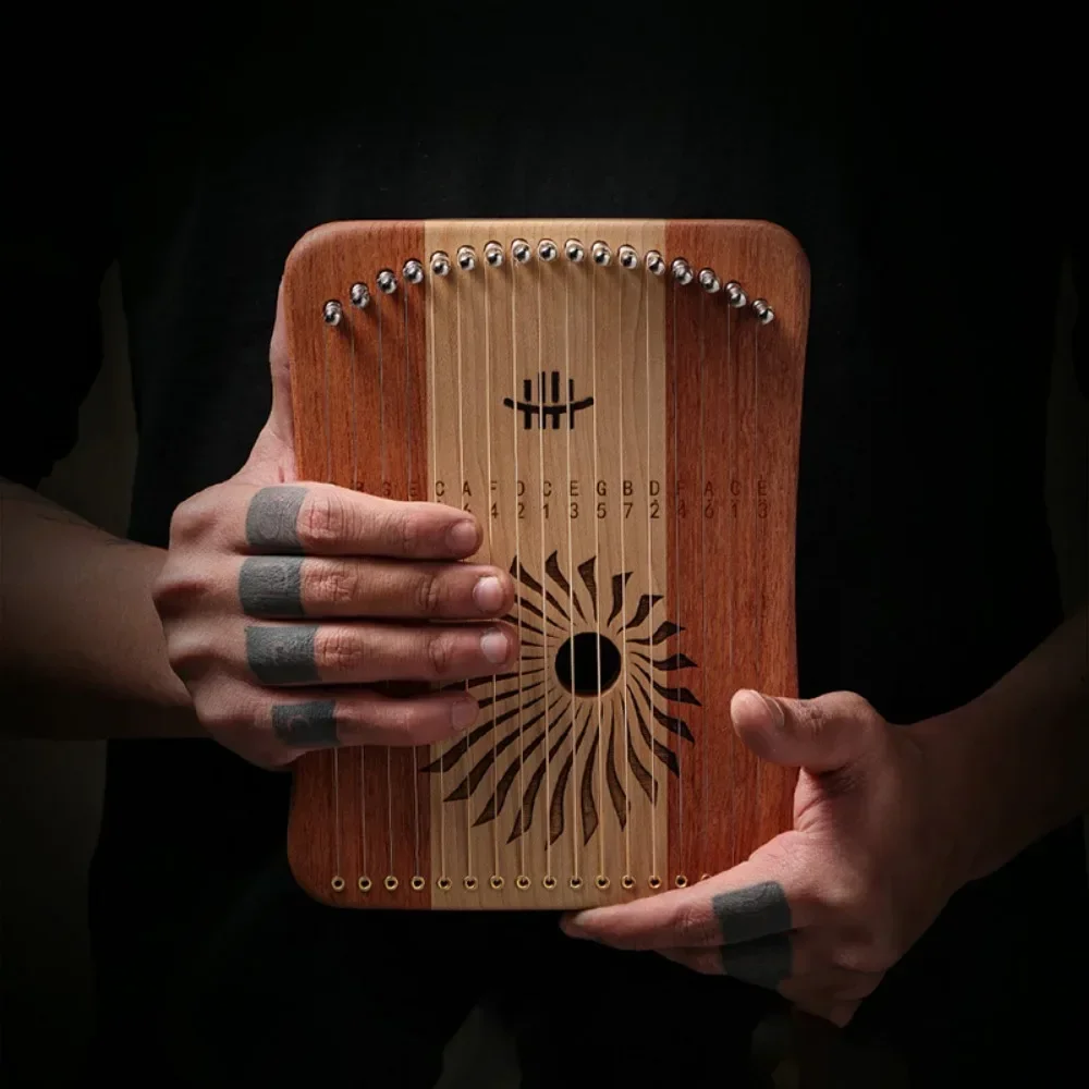 Portable Miniature Harp Wooden 17/31 Strings Lyre Harp Beginner Fingerplaying Stringed Musical Instruments Children Gifts Idea