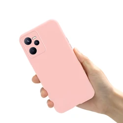 Candy Color Silicone Soft Cover Phone Case with Bumper Protection for Narzo 50A Prime (Pink)