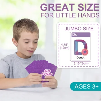 BenBen Alphabet Go Fish Card Game for Kids,104 Cards, ABC Learning Playing Cards, Memory Matching Games, 2-8 Players, Ages 3 + 3