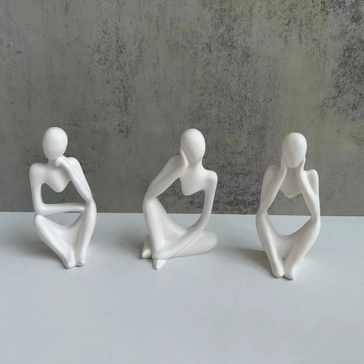 Silicone mold DIY Thinker Statue 3D Nordic Art Abstract Human Body Plaster Ornament Epoxy Resin Handicraft Mold Home Decor