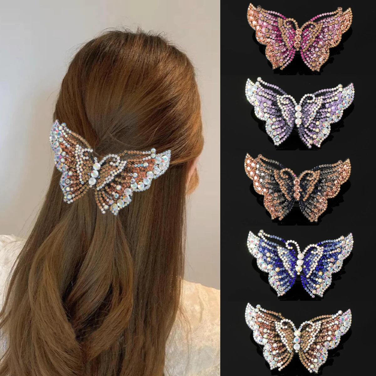 

Ladies Diamond Spring Hairpin Vintage Hair Clips Elegant Hair Holder Pins