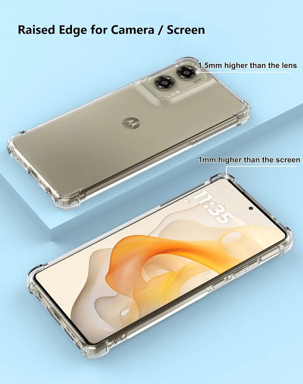 Transparent Anti-slip Shockproof Flexible TPU Case with Tempered Glass Protector for Enhanced Durability and Protection