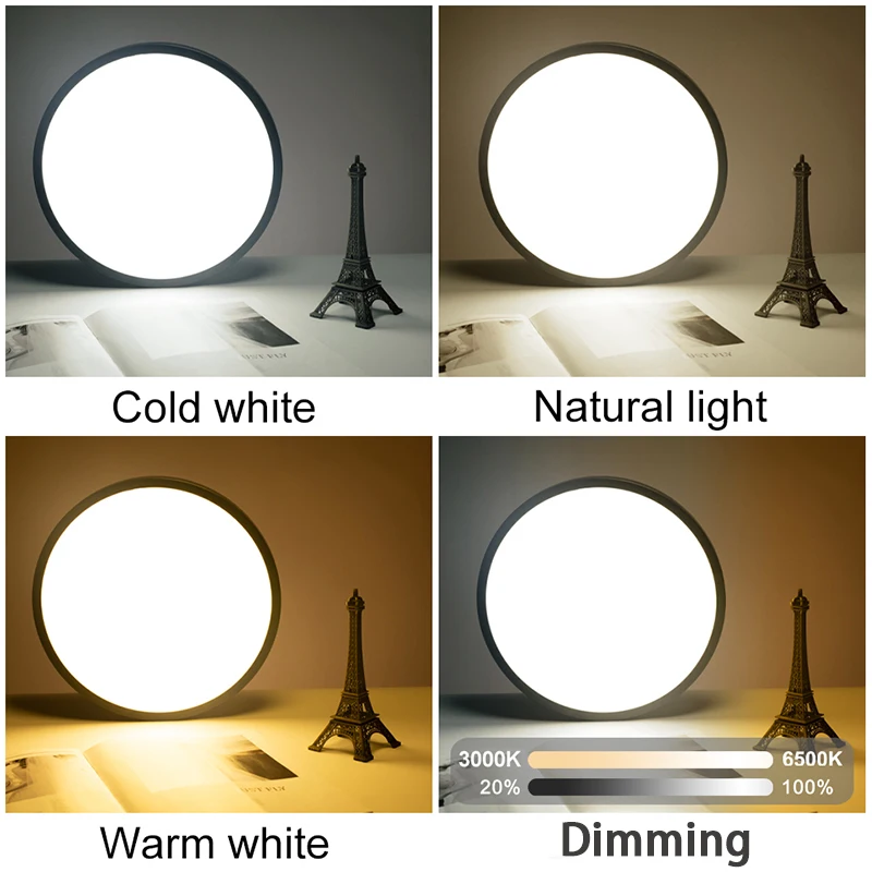 20 인치 대형 초박형 Led 천장 조명 거실 밝기 디 밍이 가능한 AC85-265V 패널 조명에 대 한 현대 스마트 천장 조명