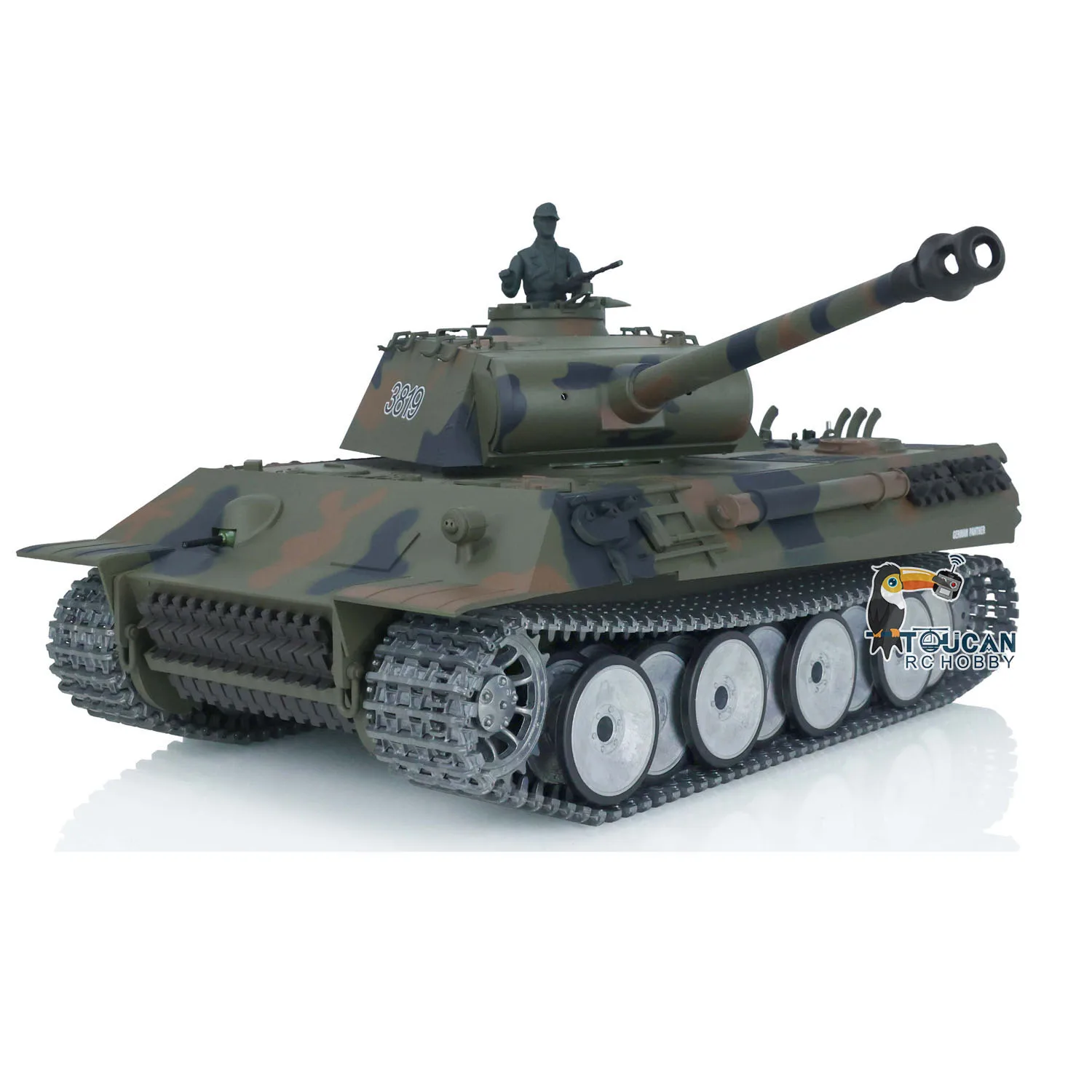 HENG LONG RTR 1/16 7.0 Customized Ver Panther V RC Tank 3819 Metal Tracks Wheels Bearings Army BB Toucan RC Hobby Toys TH17291 2
