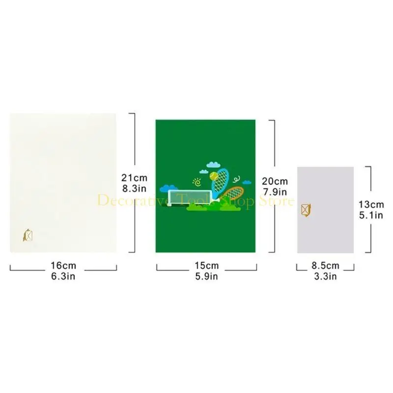 QX2E Intricate 3D Tennis Theme Card for Birthdays and Anniversaries Greeting Card
