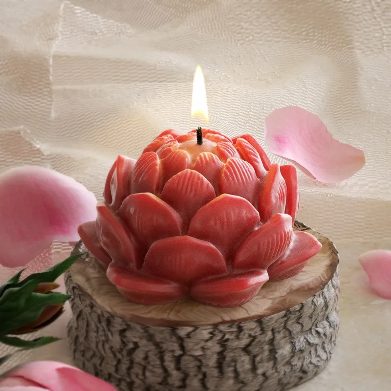 Moule à Bougie En Silicone Fleur Pivoine Extra Large, Plante 3D, Plâtre Floral D'aromathérapie, Résine, Bricolage Exécutif, Gâteau Au Chocolat, Outil Regina