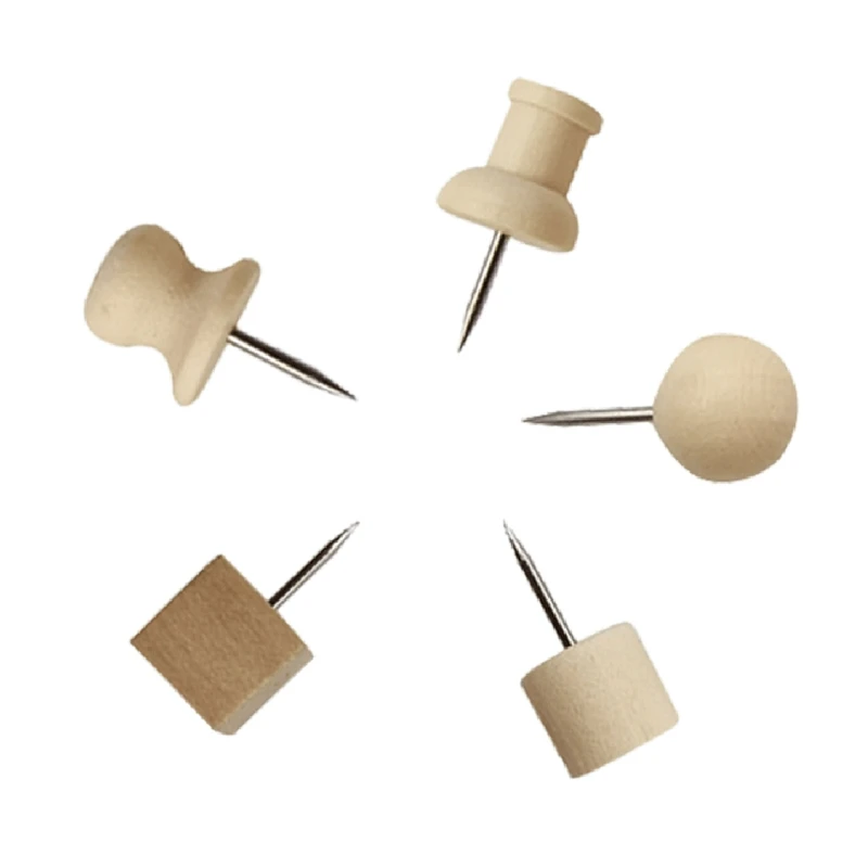 Push Pins 30pcs Decorative Thumb Tack Wooden Metal For Cork Board Home DIY