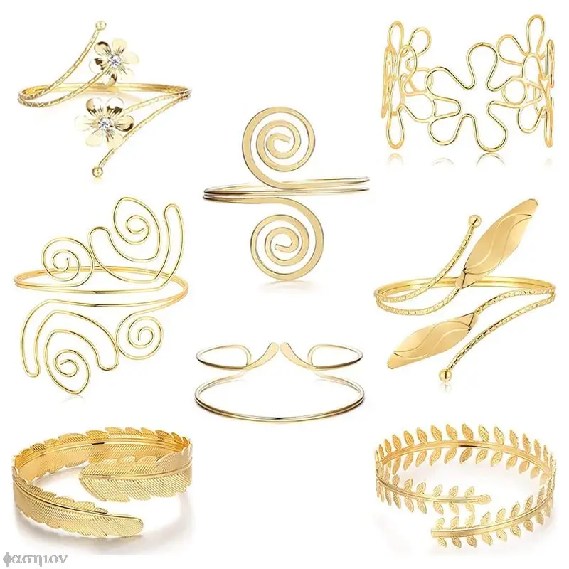 Arm Bangle Adjustable Cuff Bangle Body Bracelets Boho Coil Upper Arm Band Cuff Armlets for Women Girls