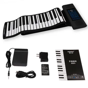 지능형 블루투스 전송 전자 피아노, 휴대용 소프트 실리콘 키보드, 마이크 포함 피아노, MIDI 및 USB 충전, 88 키