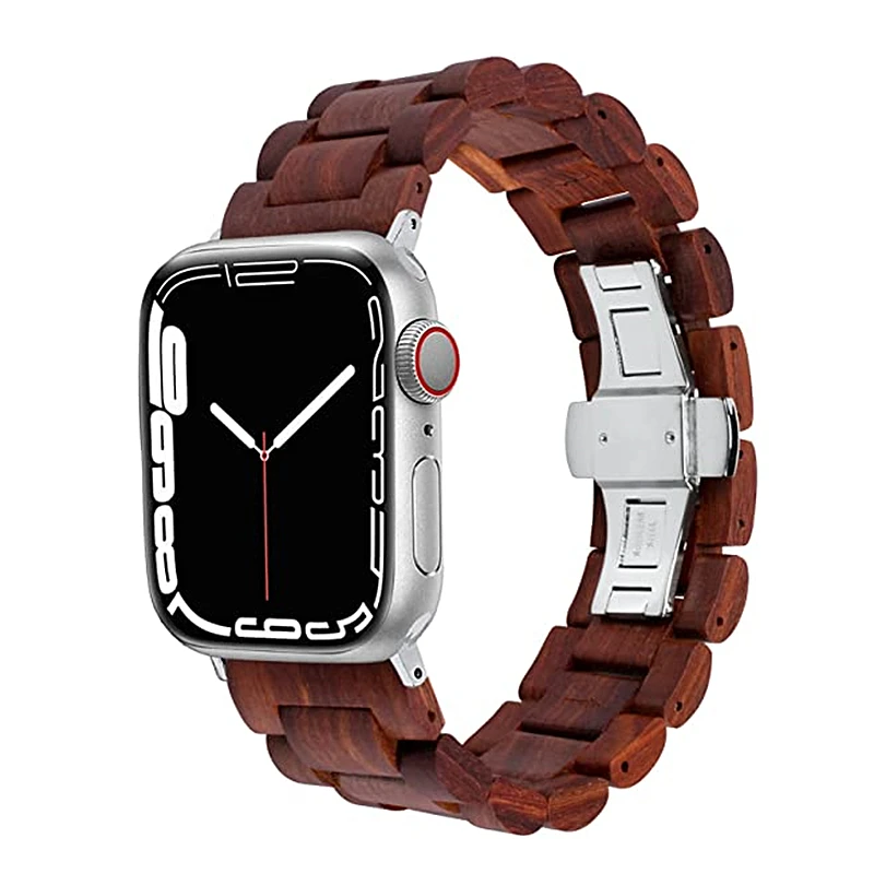 

Natural Wooden Watchbands For Apple Watch Band Series SE 4 5 6 7 44mm 40mm 45mm 41mm Strap For iWatch 3 42mm 38mm Bracelet