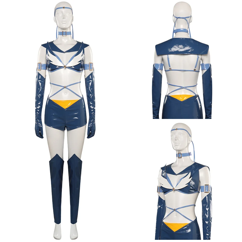 

Anime Sailor Seiya Cos Kou Cosplay Costume Women Girls Top Shorts Gloves Outfits Halloween Carnival Party Suit