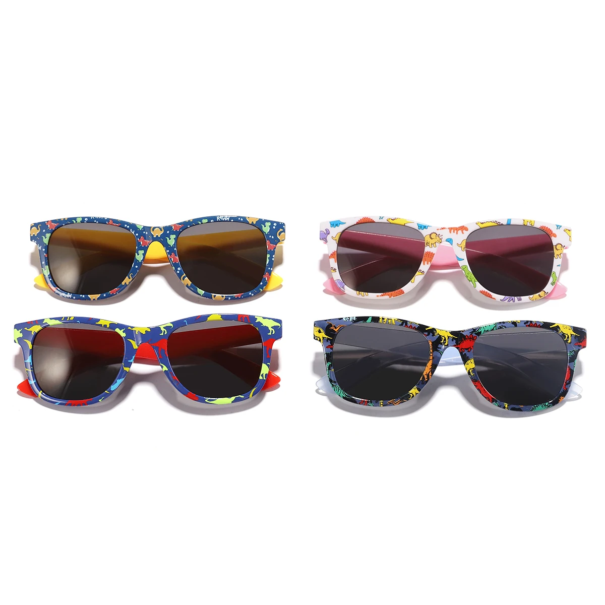 1 PC Boys Girls Cartoon Dinosaur Print Square Trendy Fashion Sunglasses for Holiday Outing and Holiday Gifts Kids Sunglasses Children Sunglasses
