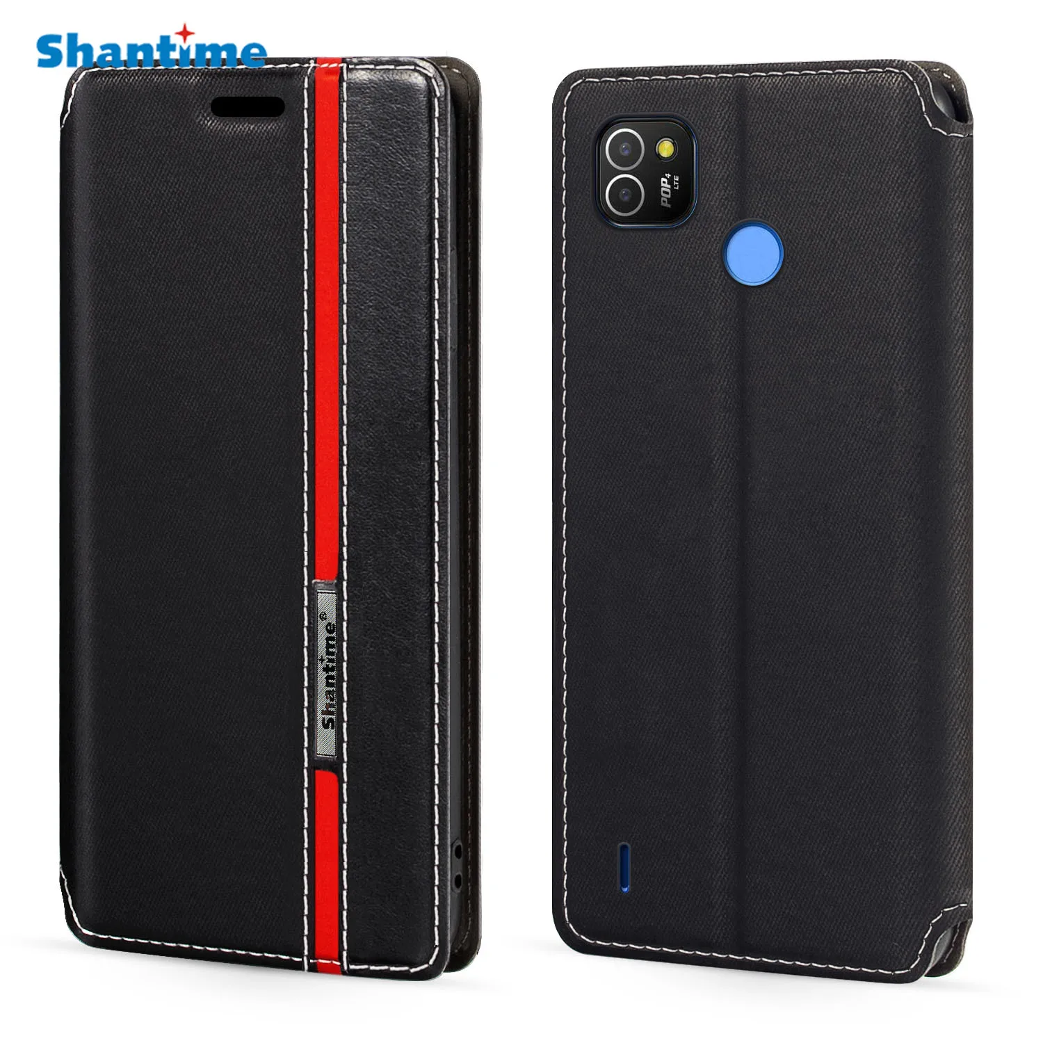 

For Tecno Pop 4 LTE Case Fashion Multicolor Magnetic Closure Leather Flip Case Cover with Card Holder 6.52 inches