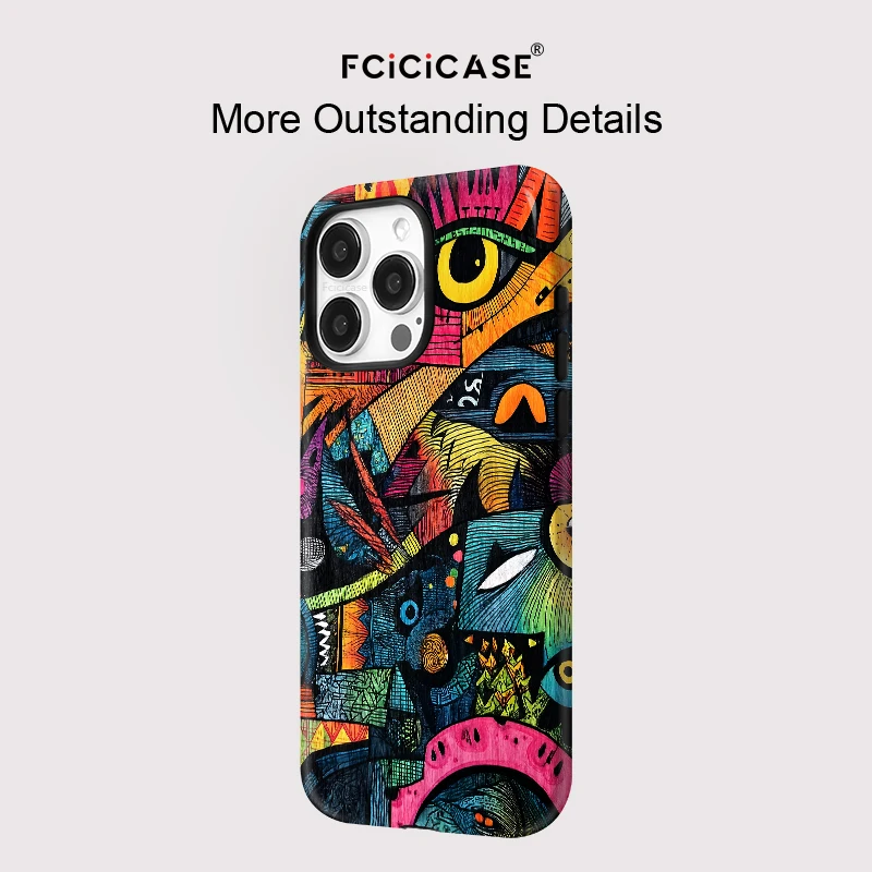 Premium Artistic Phone Case with Magsafe Compatibility and Soft Eyes Design