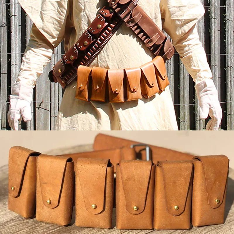 Steampunk Star Tusken Raider Belt Pouch Leather Cavalry Bandolier