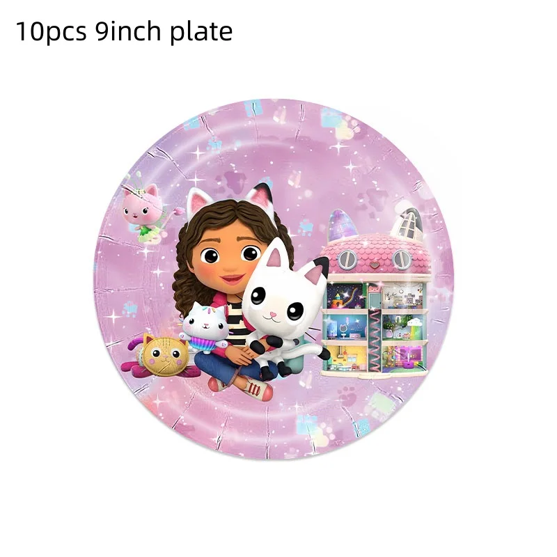 Description Picture 3 of itemGabby Dollhouse Birthday Party Decoration Toy Latex Balloon Disposable Tableware Backdrop Banner Event Supplies For Kids Girl