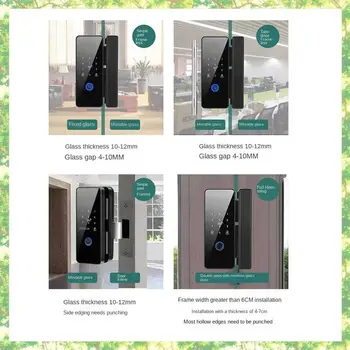 Smart-Waterproof Tuya Wifi Smart Door Lock Fingerprint Electronic Rim Lock For Glass Door 1