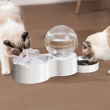 수도꼭지와 2.3L 자동 고양이 물 분수 개 물 디스펜서 투명 필터 술꾼 애완 동물 센서 자동 마시는 피더