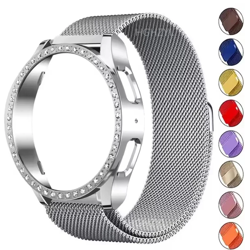 Stainless Steel Diamond Metal Strap and Case