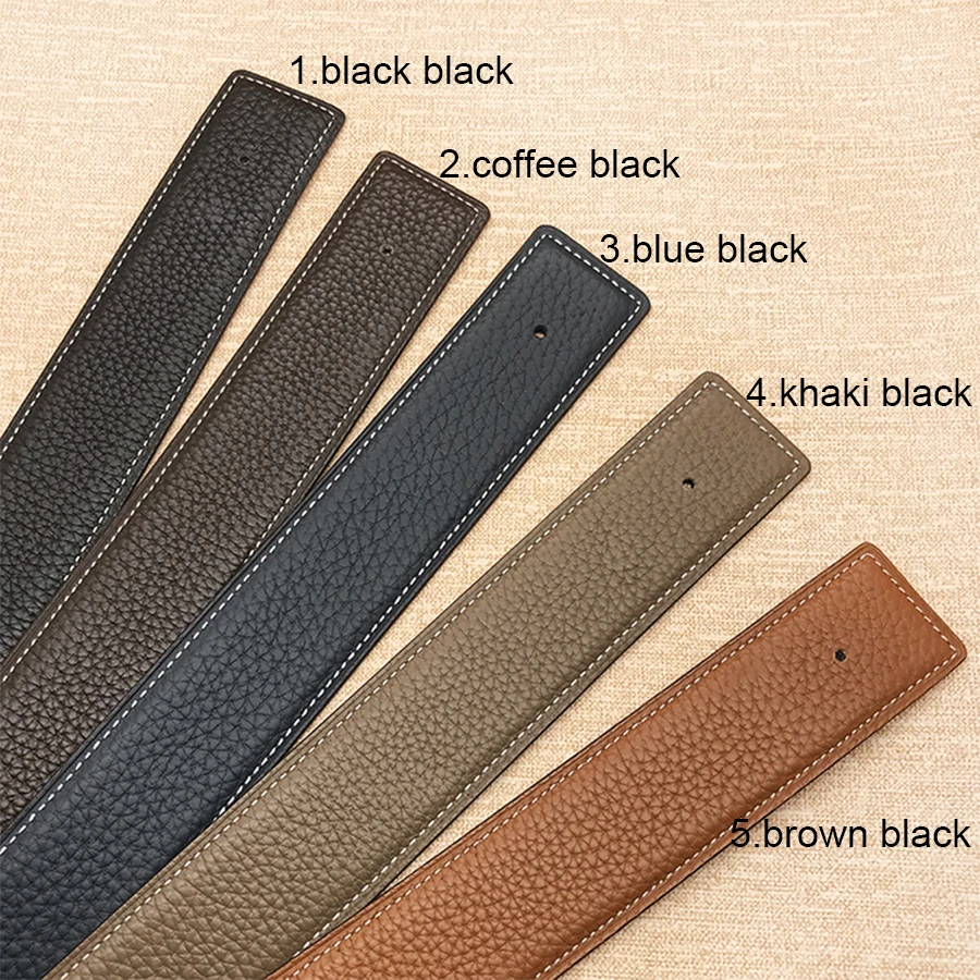 

2022 WITHOUT BUCKLE 3.2cm New Design for Men Women Belt High Quality Cowskin Genuine Leather Two Sides Free Shipping