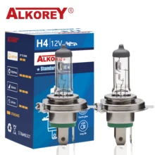 Alkorey 투명 자동 헤드라이트 전구, 따뜻한 흰색 3350K 자동차 안개등, 할로겐 램프, H4, 9003, HB2, 12V, 60 W, 55W, P43t, 2 개