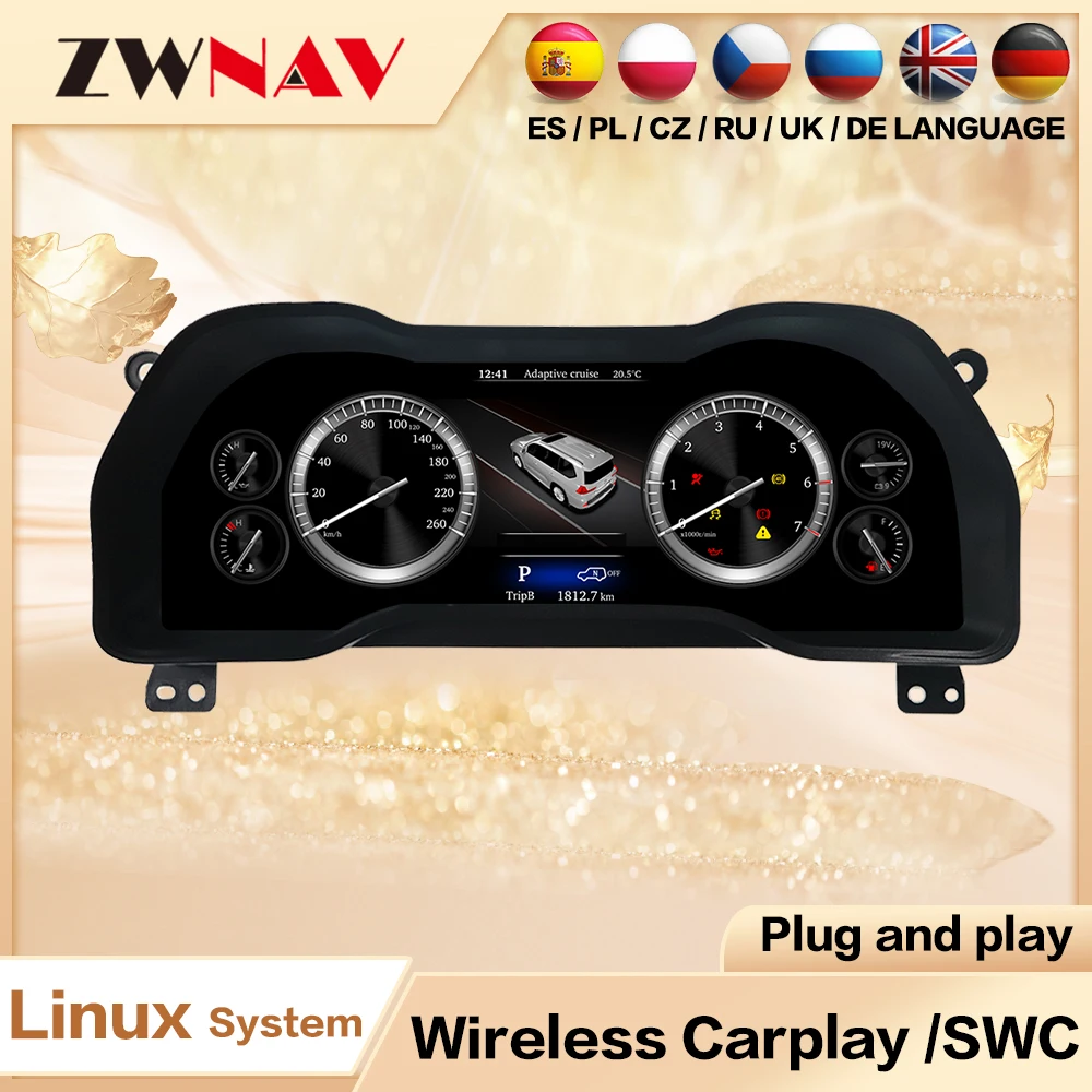 Panel de instrumentos LCD ZWNAV para Toyota 4Runner 2014-2019, panel Virtual CockPit Speed, tablero de grupo Digital dedicado 1