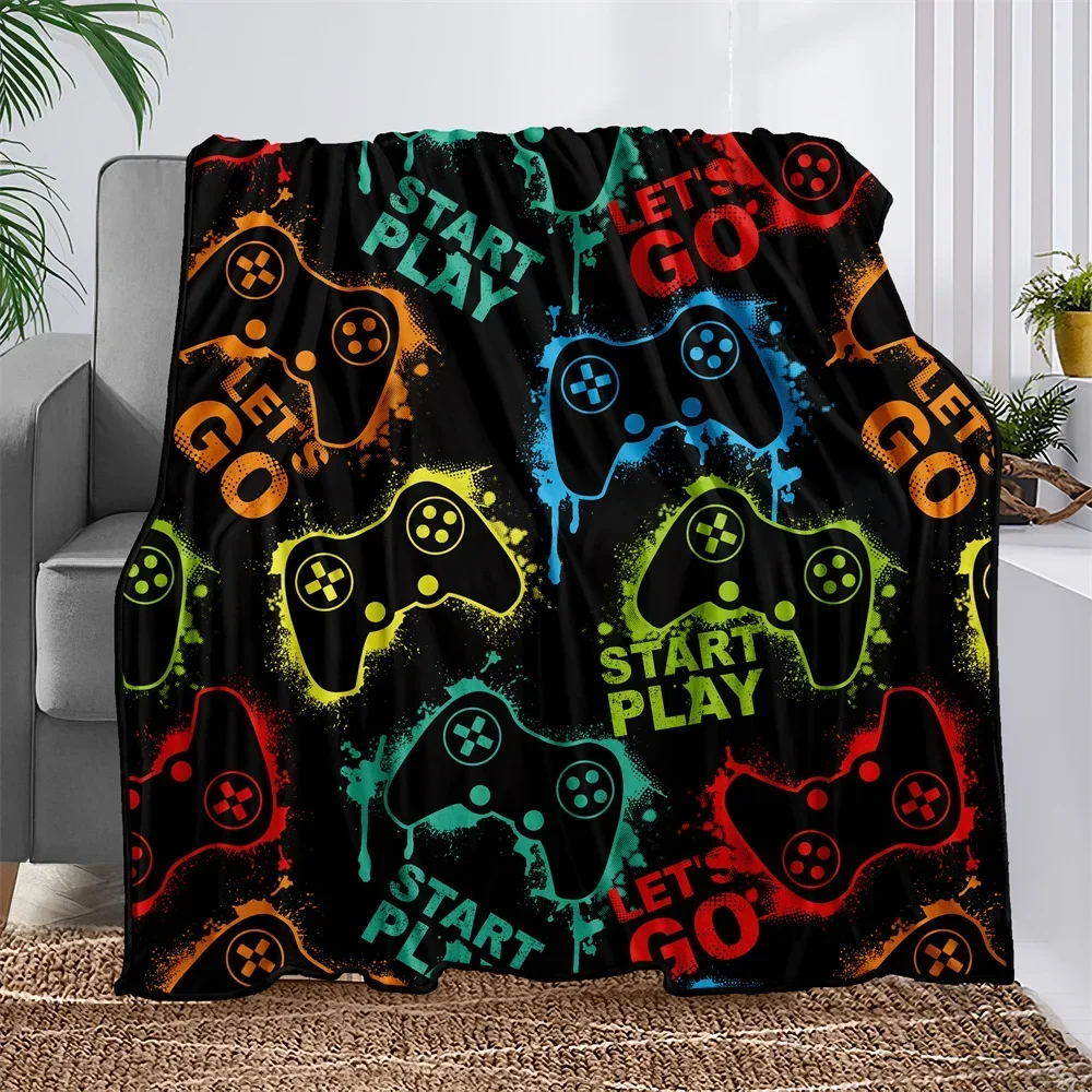 극세사 게임 패턴 3D 프린트 담요, 슈퍼 소프트 던지기 담요, 침대 소파 침대보 장식, 겨울 따뜻한 이불