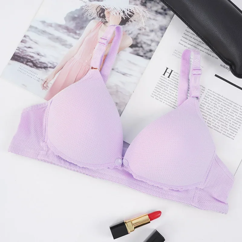 Nursing Bra Women Maternity Breathable Mesh Underwear Open Cup Bra Breastfeeding Bra Feeding Front Closure Bra Maternity Clothes 3