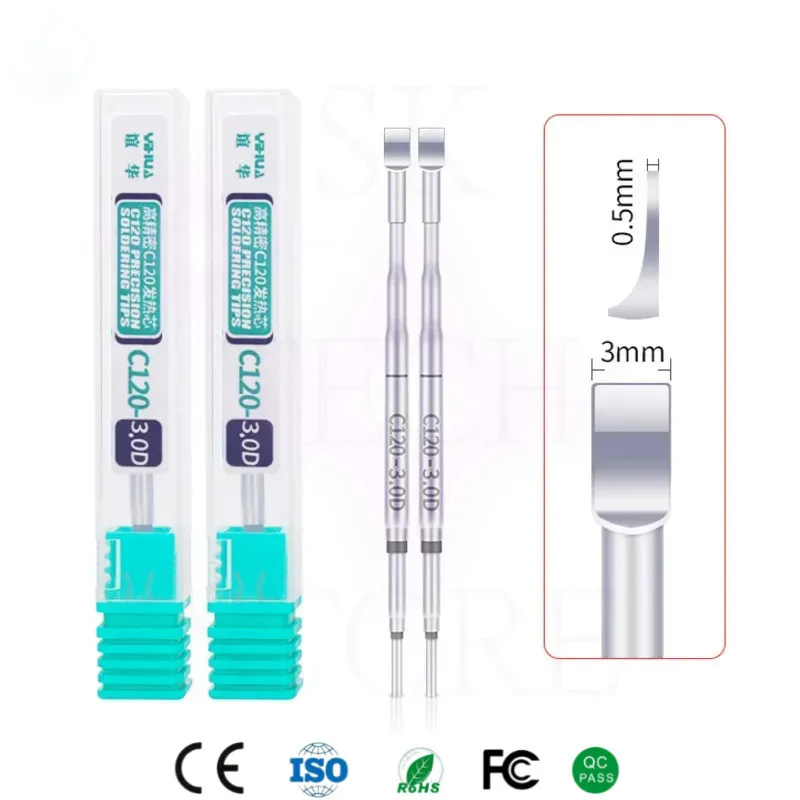 YIHUA Ensemble Pannes à Souder Type 3.0D C120 - 2 Embouts Pour Station 982D-I 982D-III