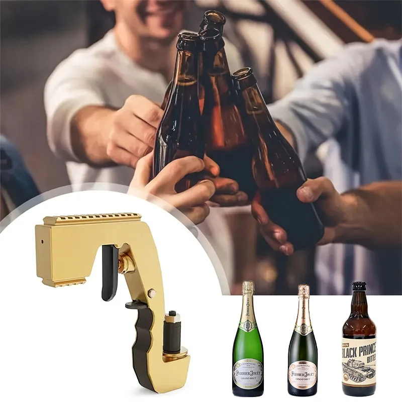 Fun Launcher Champagne Gun Shooting Bottle Opener, Suitable for Party Games Gatherings Bars Outdoor Activities Swimming Pools
