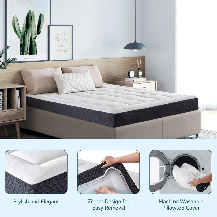 6 Inch Twin Mattress for and Adults Single Bed with Breathable GelMemory Foam and Pillowtop Design in a Box for Superior Pressu