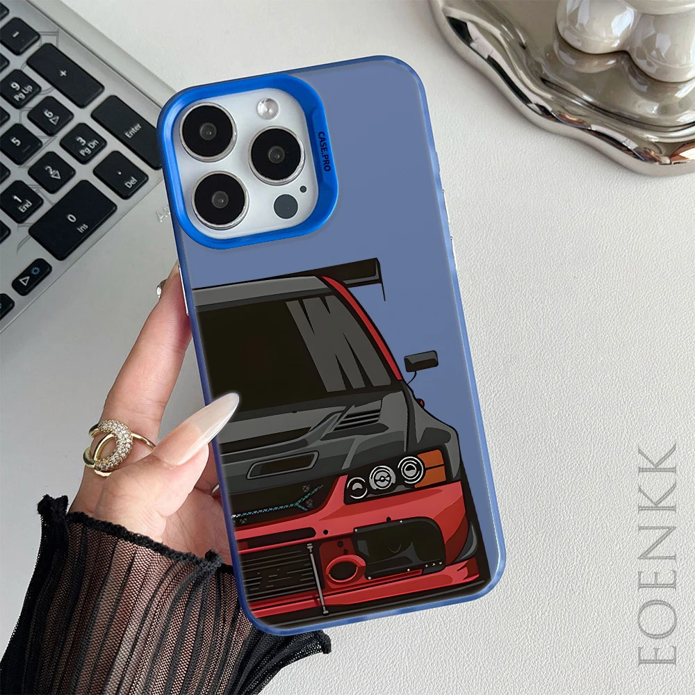 Stylish Car Print Anti-Drop Silver Phone Case