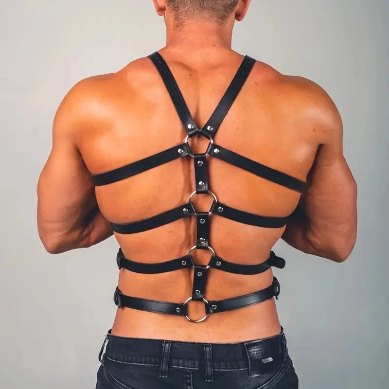 Leather Chest Harness Men Strap Costume Sexy Shoulder Bondage Lingerie