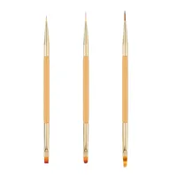 1/3Pcs Double Sided Bamboo Nail Brush Gel Brush For Manicure UV Gel Extension Pen For Nail Polish Painting Drawing Brush Tools 1