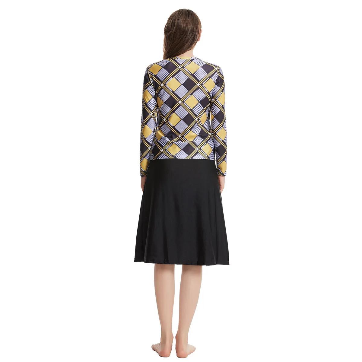 Women Modest Muslim Swimwear Long Sleeve Burkinis Conservative 3pcs Hijab+Tops+Skirt Swimsuits Sunprotected Moslim Zwemkleding