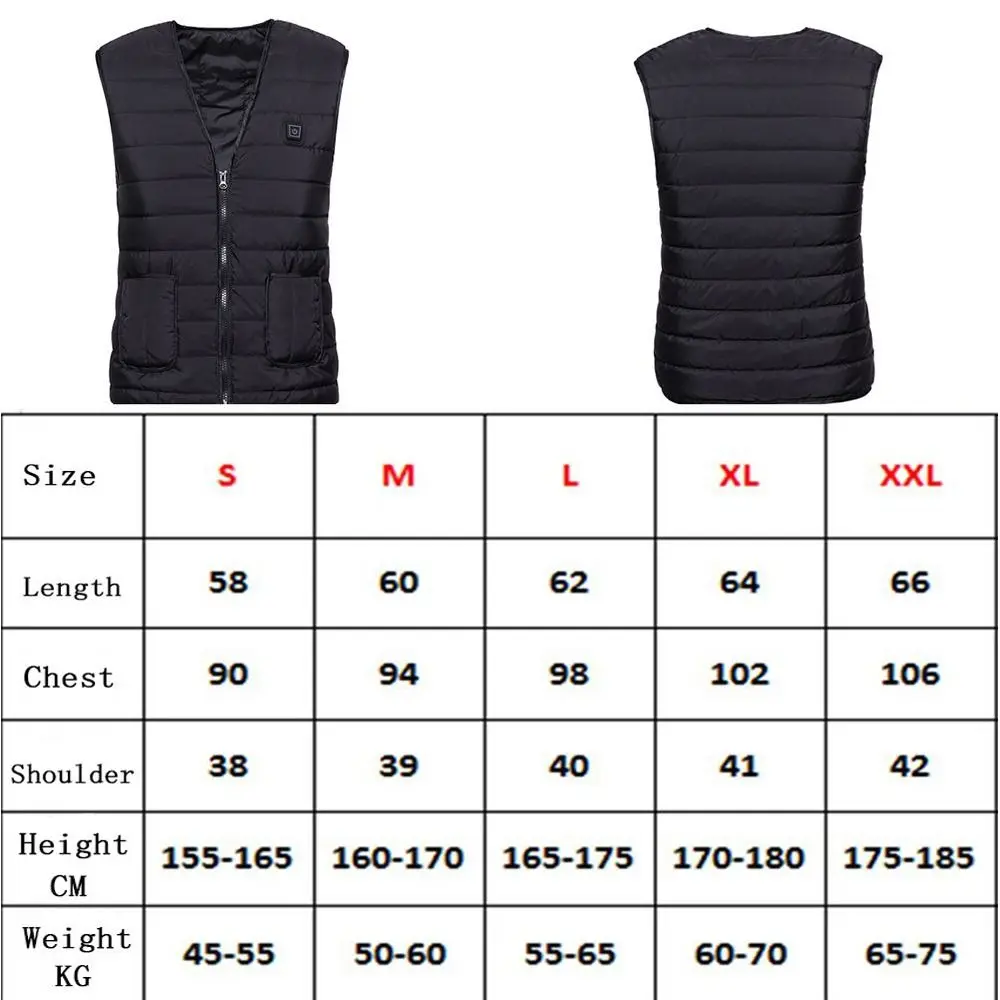5 Areas Heated Vest Men Women Usb 3 Gears Adjustable Winter Heated Jacket Heating Vest Thermal Clothing Hunting