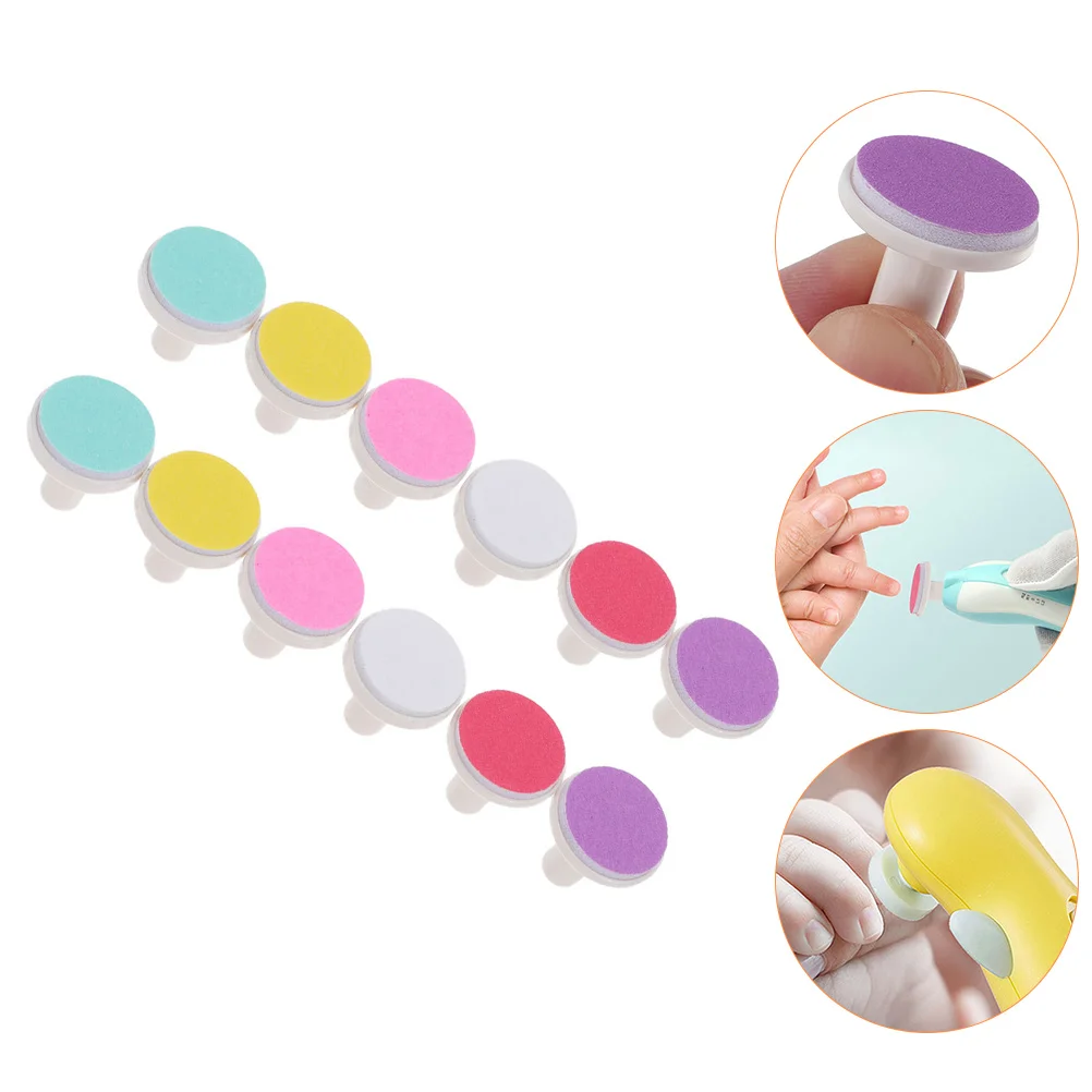 12 Pcs Electric Nail Trimmer Baby Nail File Pads Infant Grinding Heads Plastic Tools Baby Care Tools Grinding