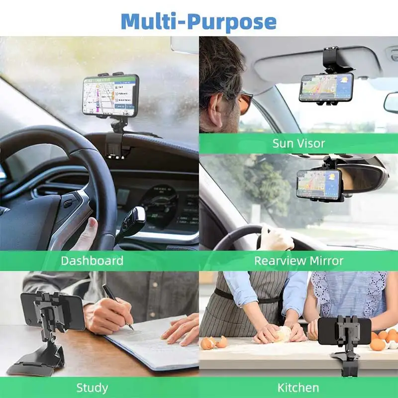 1200 grad Universal Dashboard Auto Telefon Clip Rückspiegel Sonnenschirm  Baffle Auto Telefon Halter Handy Halterung Ständer GPS