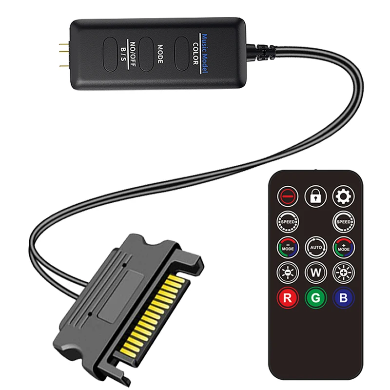 รูปสินค้า SATA Extension Cable Light Controller พร้อม Remote Control สำหรับ PC และพัดลม