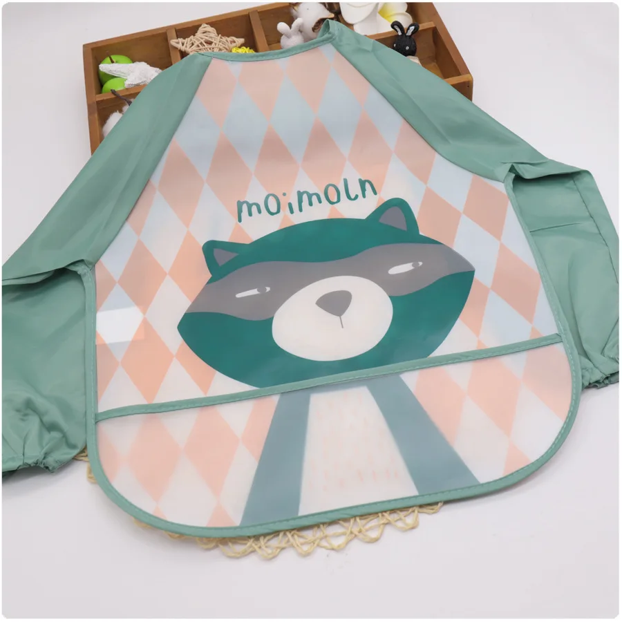 

Baby Children Bibs New Cute Stuff Toddler Oil Resistant Waterproof Long Sleeve Art Smock Feeding Apron Boy Girls