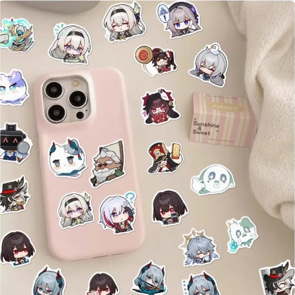 10/80Pcs 애니메이션 게임 Honkai 스타 레일 스티커 Q 버전 피규어 스케이트 보드 일기 노트북 기타 장식에 대 한 방수 전사 술