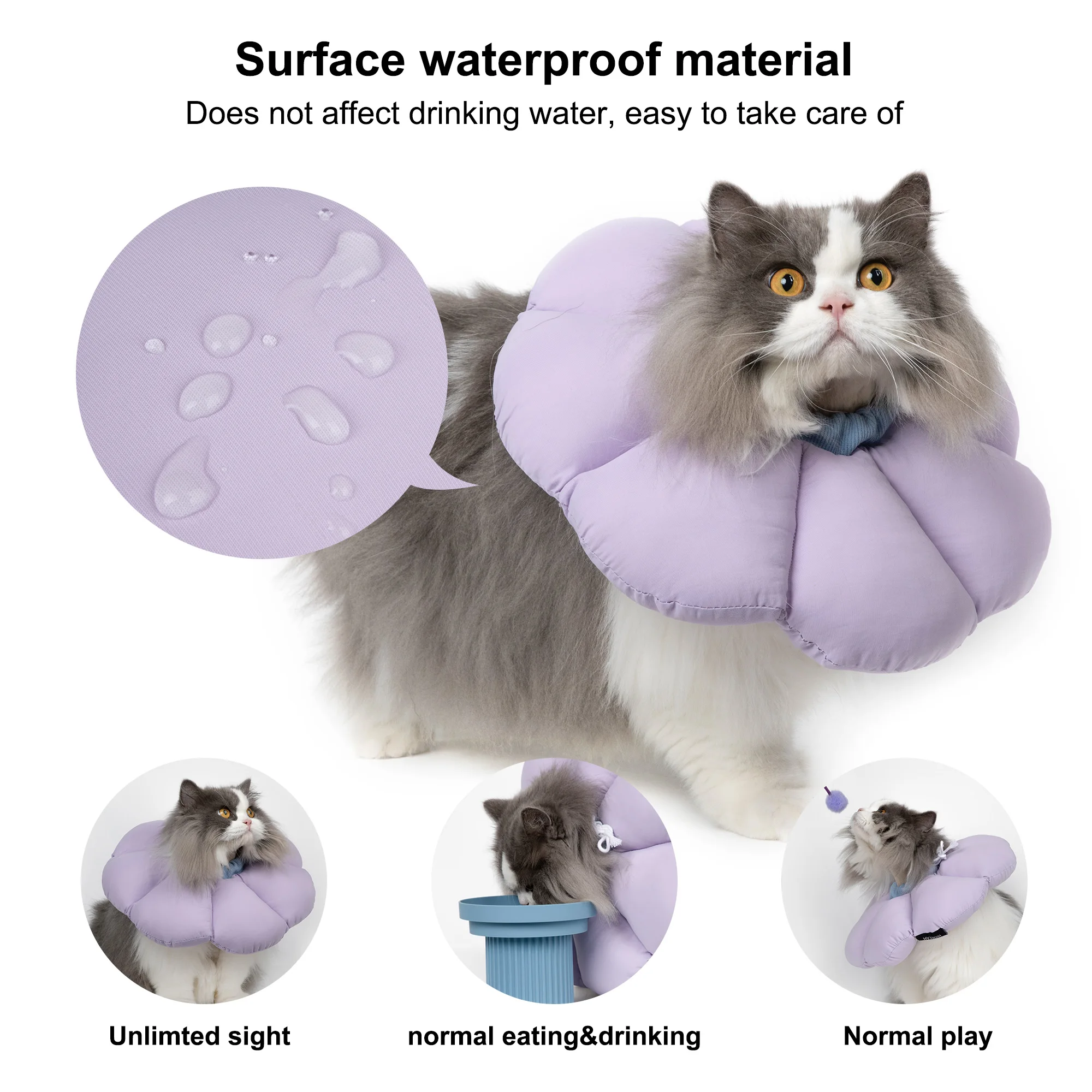 

Cat Elizabeth Circle Soft Head Cover Neutered Young Cat Anti-licking Anti-bite Waterproof Cone