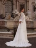 Graceful Wedding Dresses A-Line Chiffon Tiered Bridal Gowns Long Puff Sleeves Robe Deep V-Neck Vestidos De Novia 2025 Customized 2