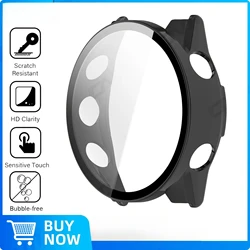 Tempered Glass Screen Protector with Hard PC Protective Bumper - Garmin 570 47mm (Black)