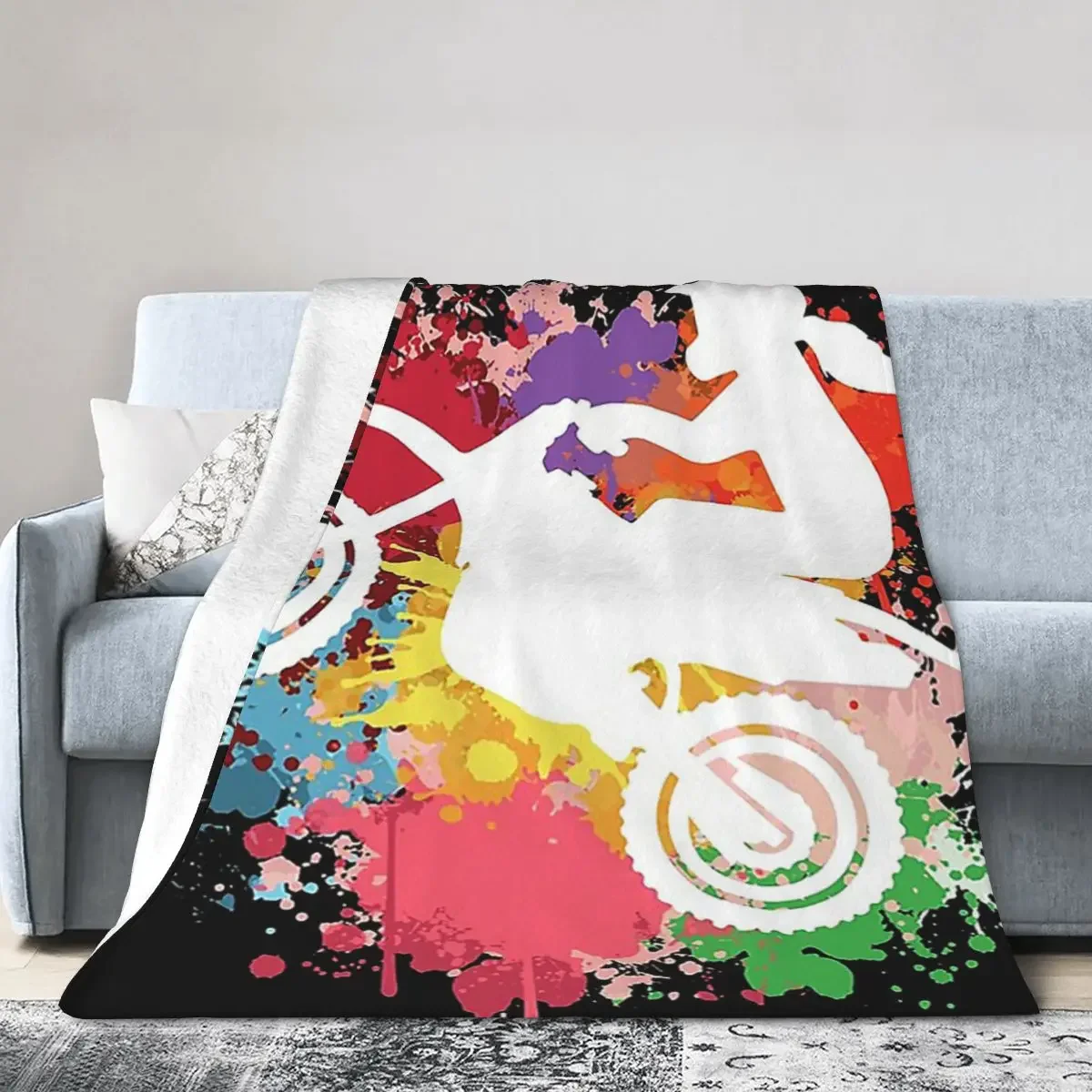 

Motocross Watercolor Vintage Art Blankets Soft Warm Flannel Throw Blanket Bedspread for Bed Living room Picnic Travel Home Sofa
